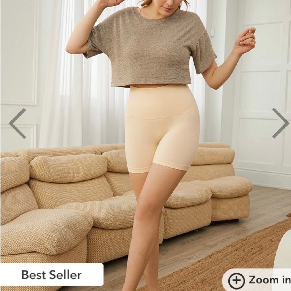 NWT Women’s high waist shaper shorts beige size small. Never even tired on!